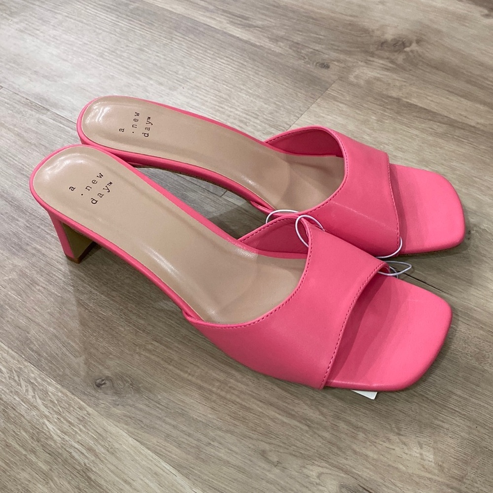 a new day Pink Open-Toe Block Heel Sandals